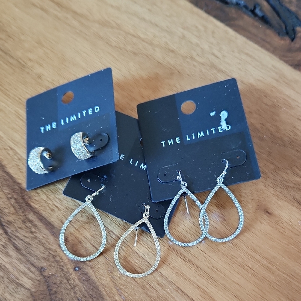 The Limited Gold and Silver Teardrop Earrings Set
